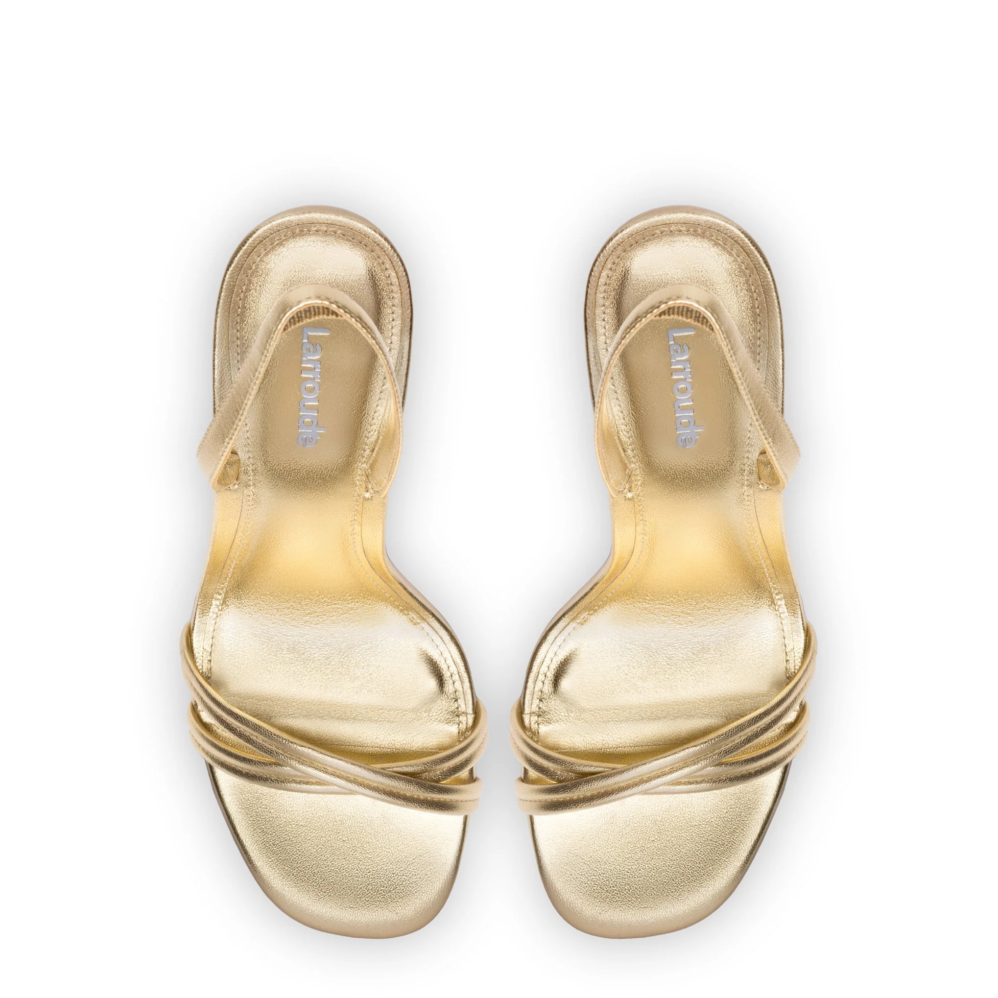 Annie Sandal In Gold Metallic Leather - Image 3