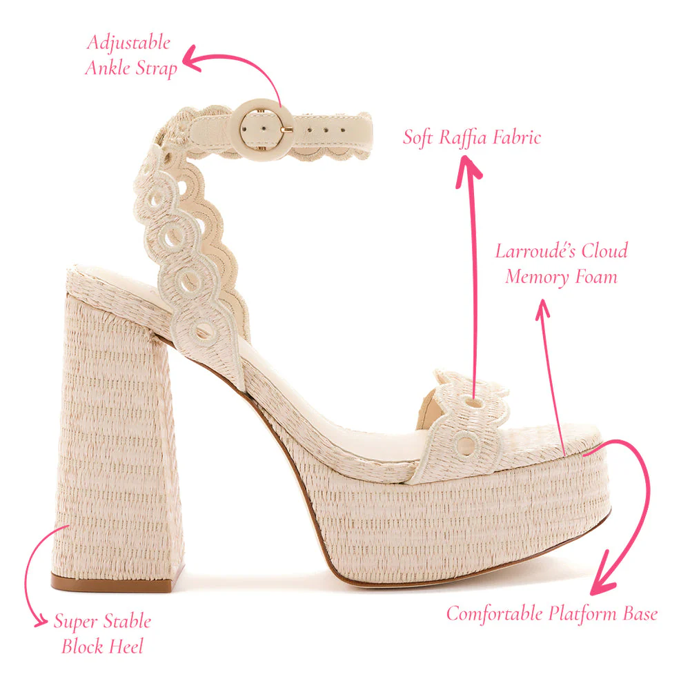 Dolly Broderie Sandal In Natural Raffia - Image 5