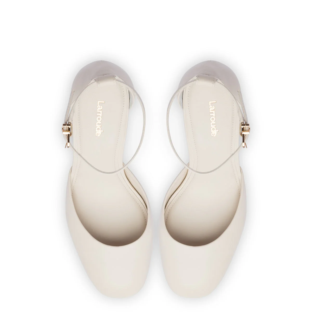 Ari Pump In Ivory Leather - Image 3