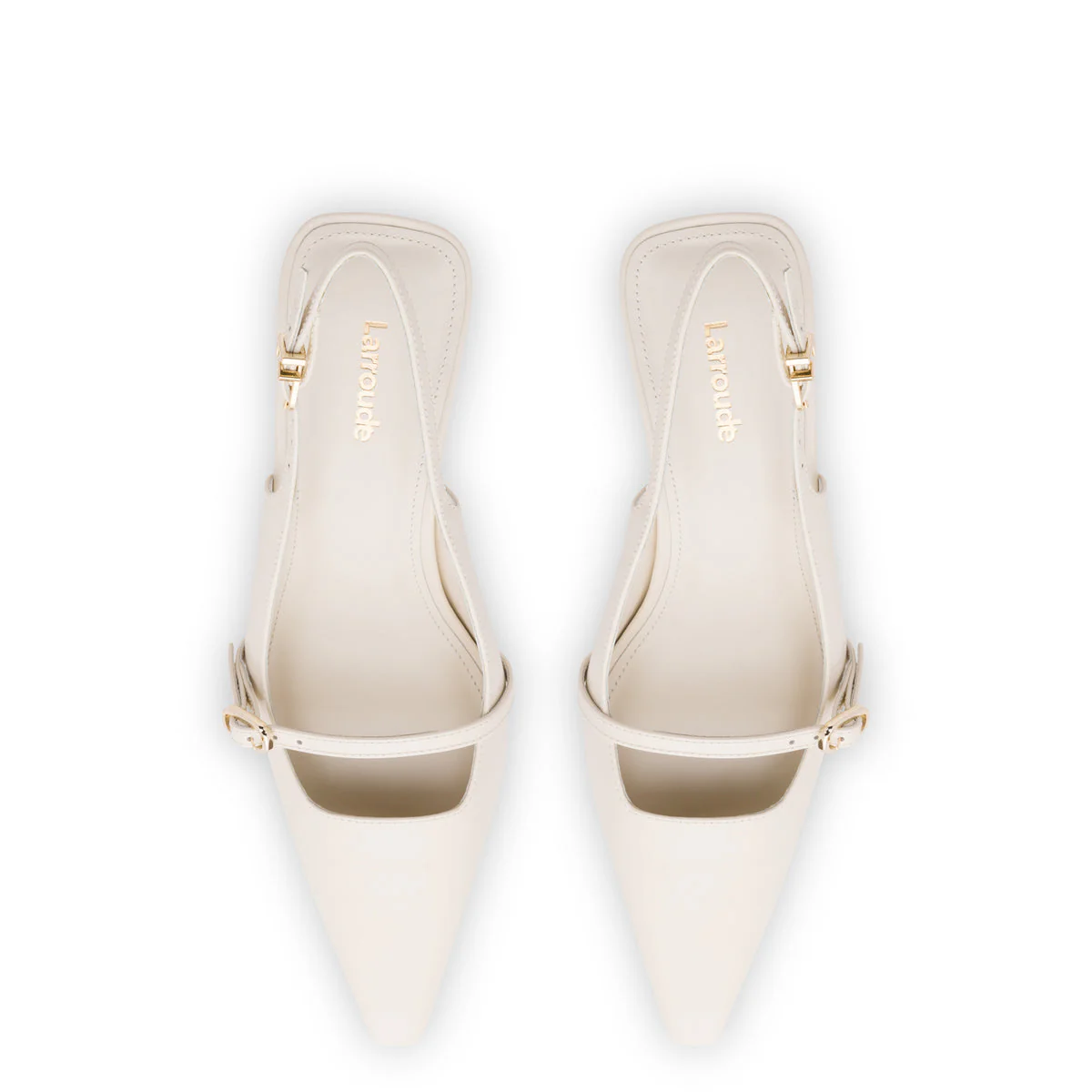 Ines Pump In Ivory Leather - Image 3