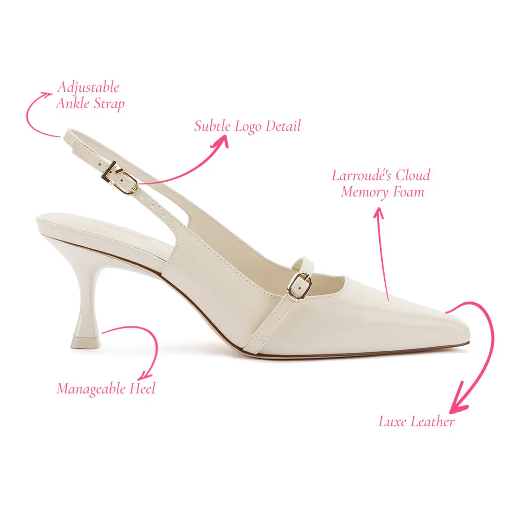 Ines Pump In Ivory Leather - Image 5