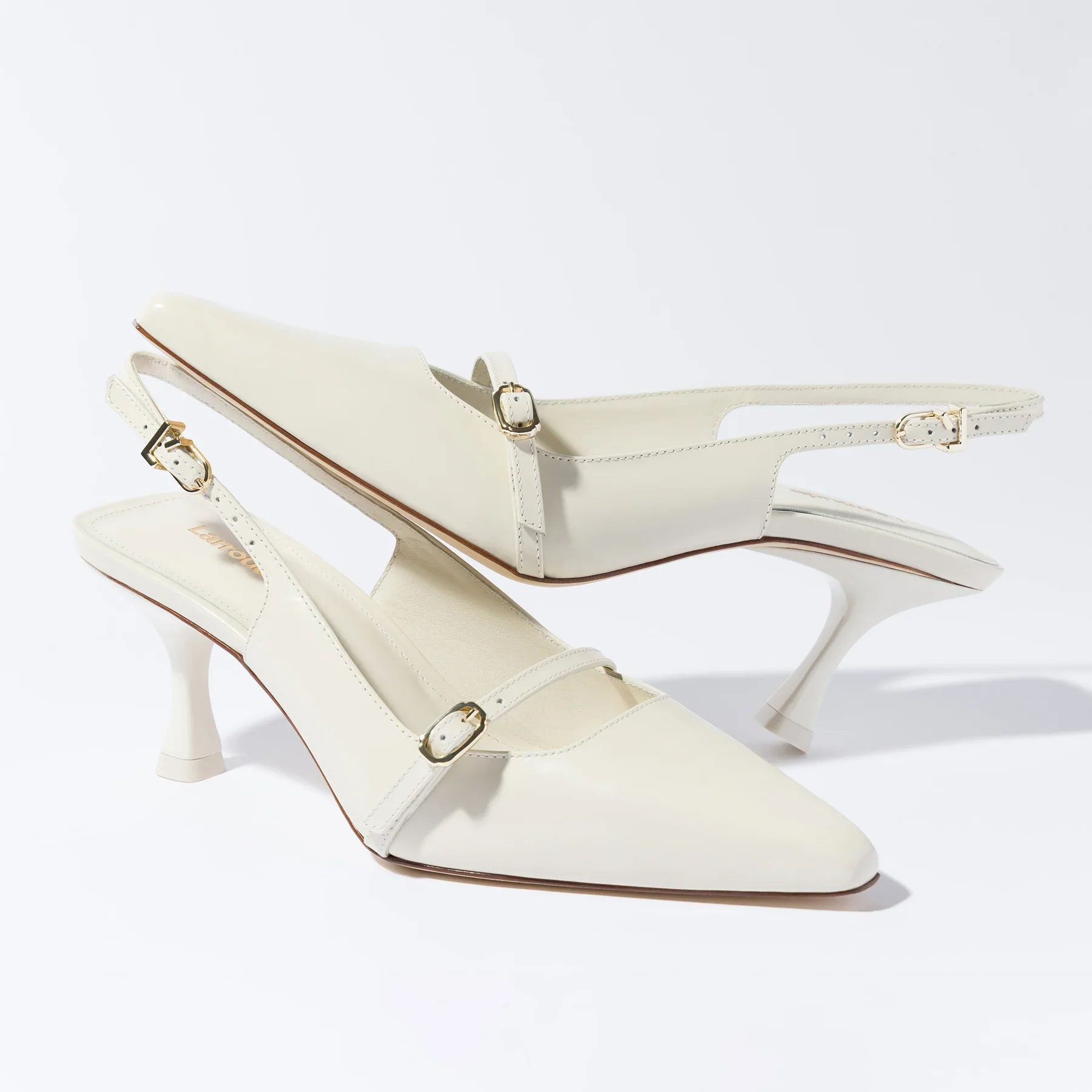 Ines Pump In Ivory Leather - Image 6